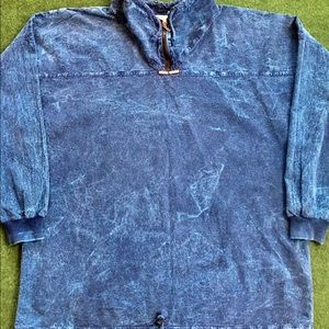 Vtg EZZE WEAR 1/4 Zip Pullover Acid Wash
